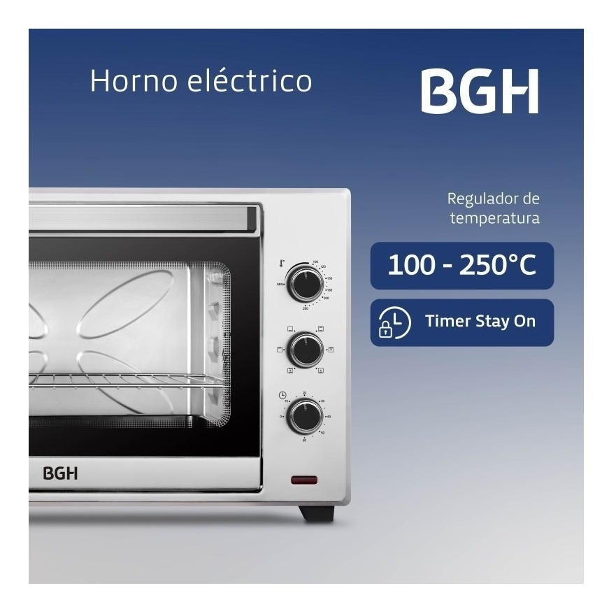 Horno Electrico Bgh 60lts Conveccion 2200w Bhe60s22 Digiya