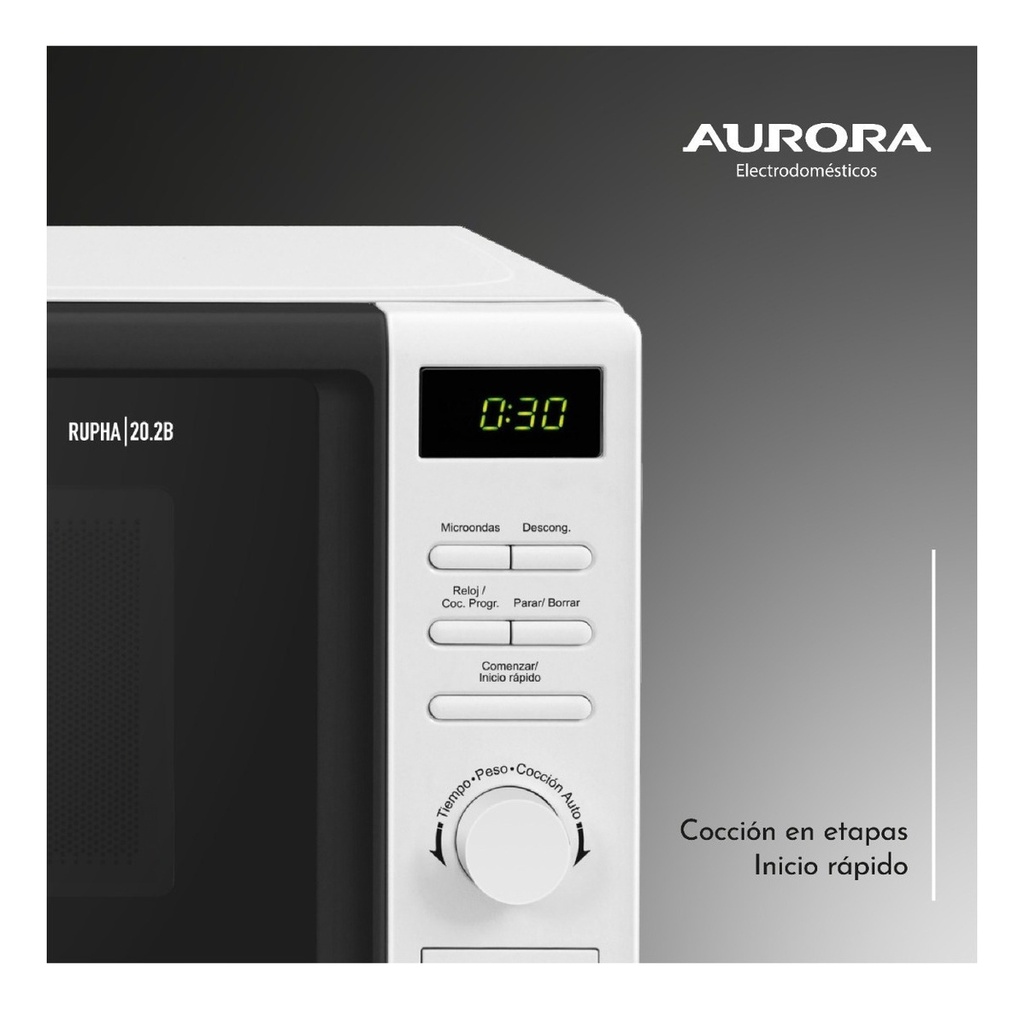 Microondas Aurora Mecánico Color Blanco 20 L