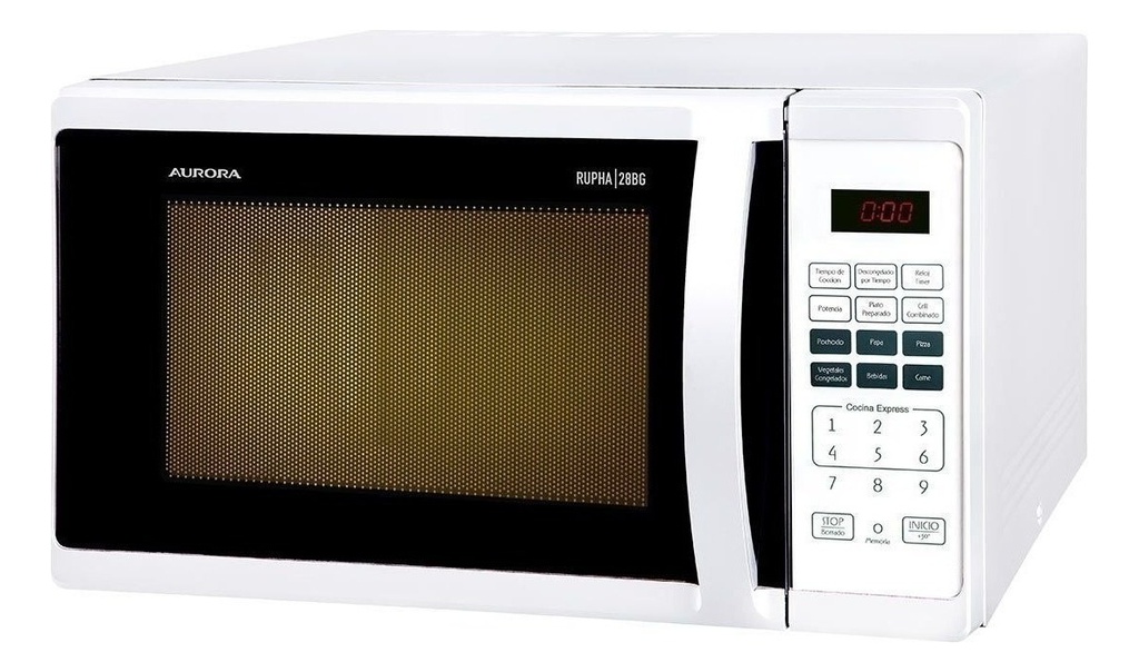 Microondas Grill Aurora Cocina Rupha 28   Blanco 28l 220v