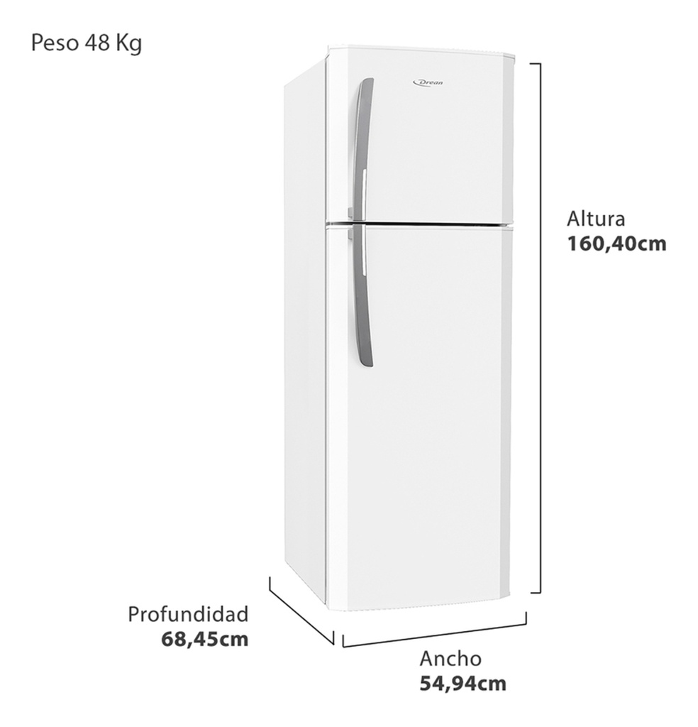 Heladera Drean Hdr280f00b Ciclica 277l C/freezer Blanca
