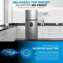 Heladera No Frost Inverter Midea Ac. Inox Top Mount  412 L