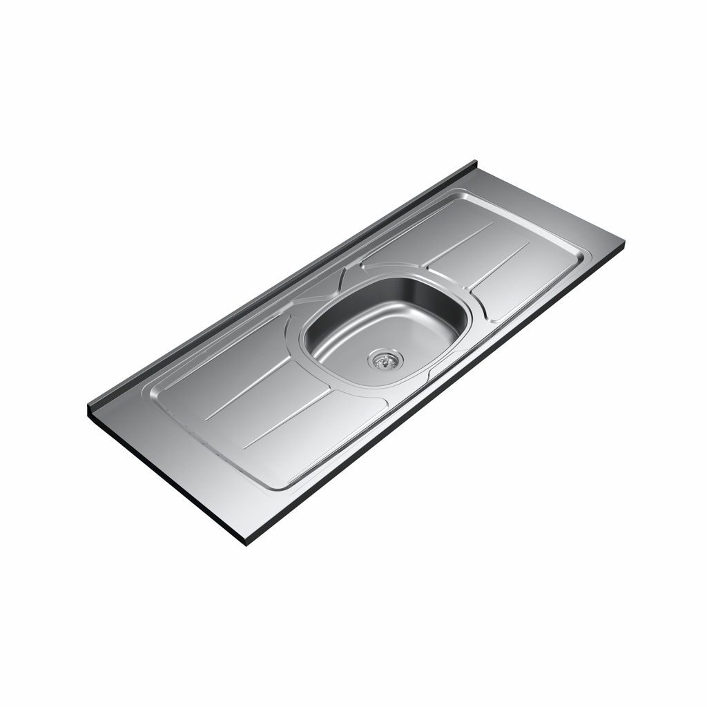 MESADA ORLANDI GHELPLUS 1,40 x 53 ACERO INOX B.CENTRAL COD 42
