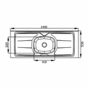 MESADA ORLANDI GHELPLUS 1,40 x 53 ACERO INOX B.CENTRAL COD 42