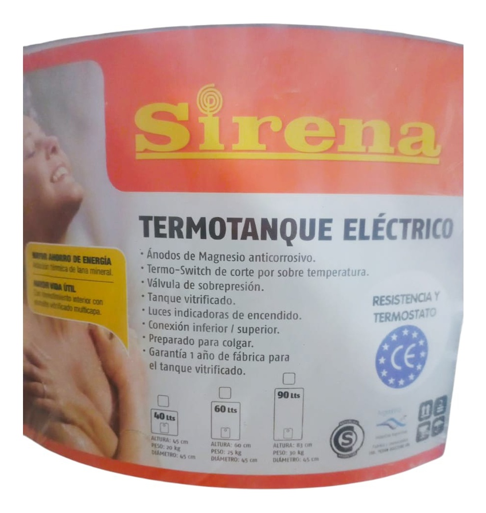 Termotanque Eléctrico Sirena Te40 Blanco 40l 220v