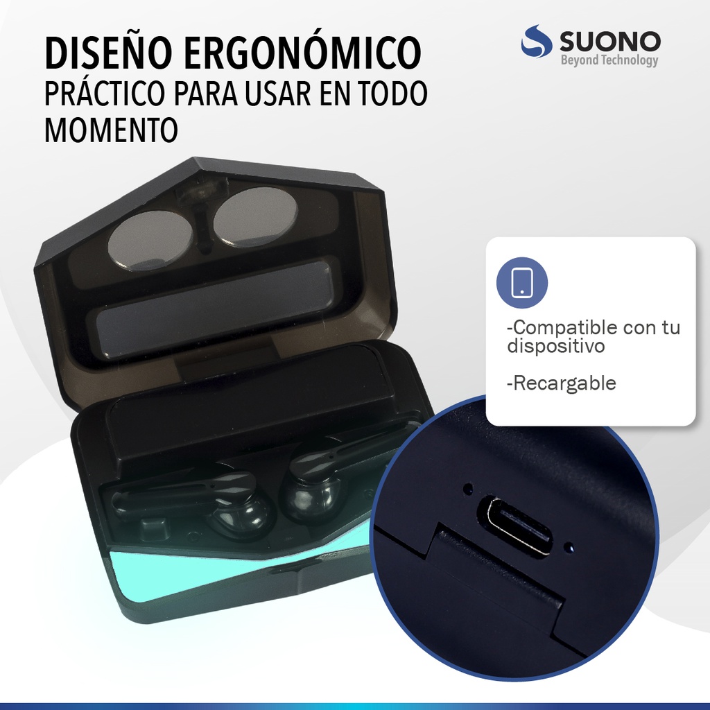 Auricular In Ear Suono Gaming Ayv262 Portatil