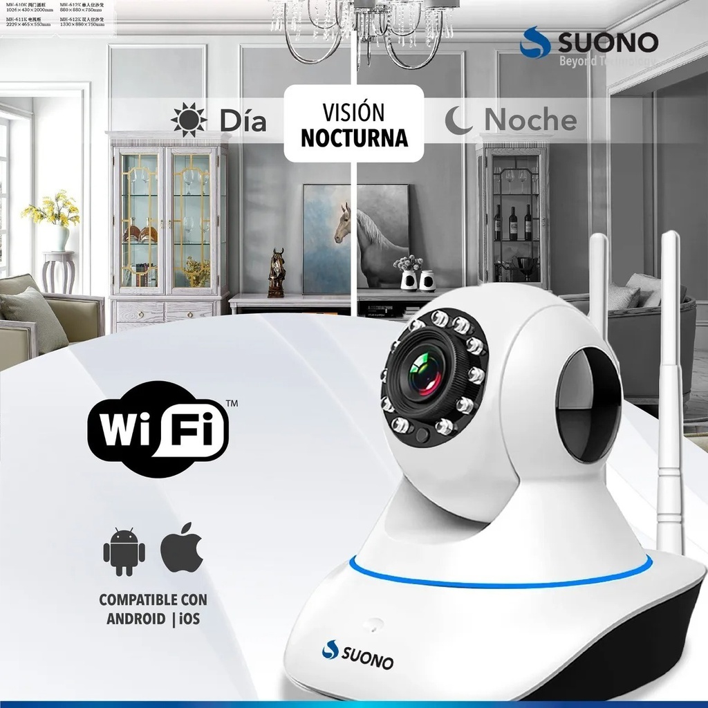Camara Ip Suono  2 Antenas Wifi Inalambrica