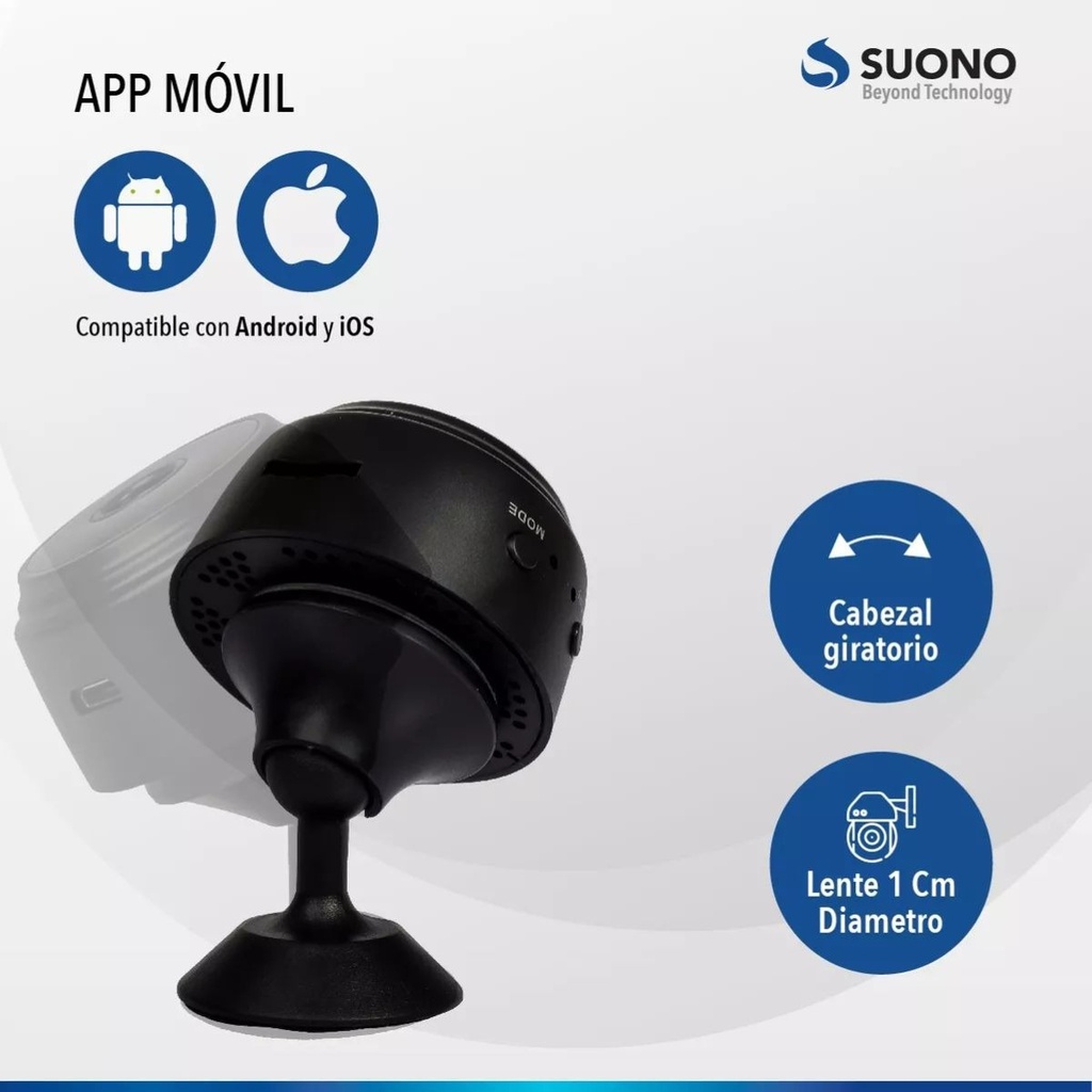 Camara Suono Mini Espia Ayv0214 Wifi Negra