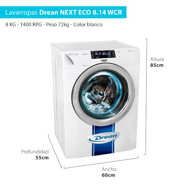 LAVARROPAS DREAN NEXT 8.14 WCR ECO INVERTER WIFI