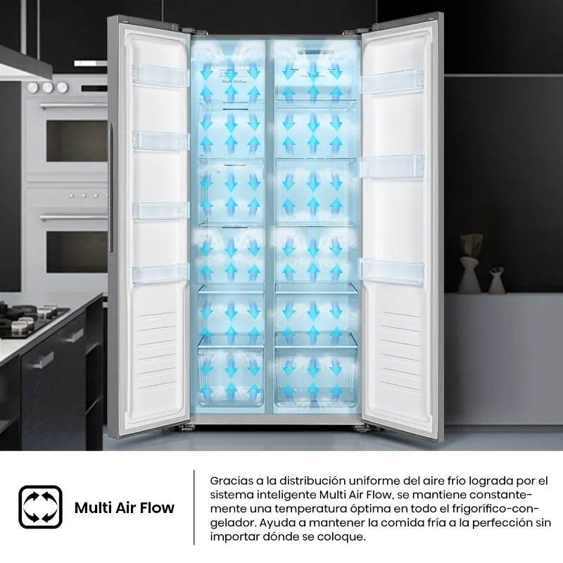 HELADERA HISENSE NO FROST 468 LTS SIDE BY SIDE