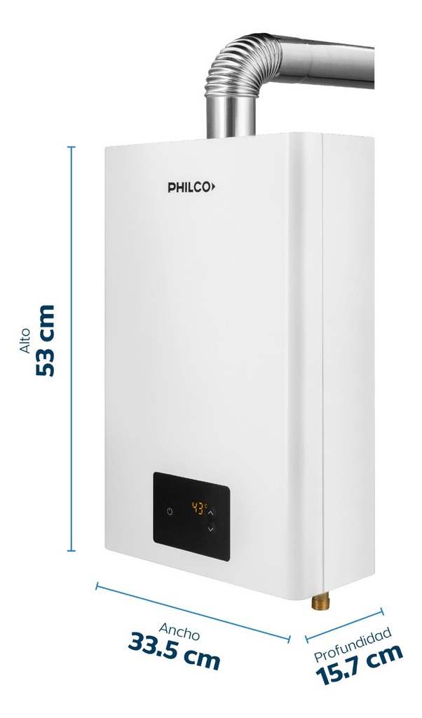 Calefón Philco Phca14b Inverter 14/l Min Blanco Tiro Forzado