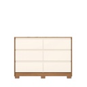COMODA HENN RAVENNA D737-127 6 CAJONES NATURAL/BLANCO