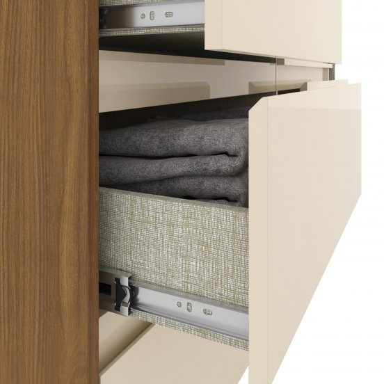 COMODA HENN RAVENNA D737-127 6 CAJONES NATURAL/BLANCO