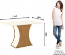 MESA HENN LUIZA SC17-127 1.20 NATURAL/BLANCO
