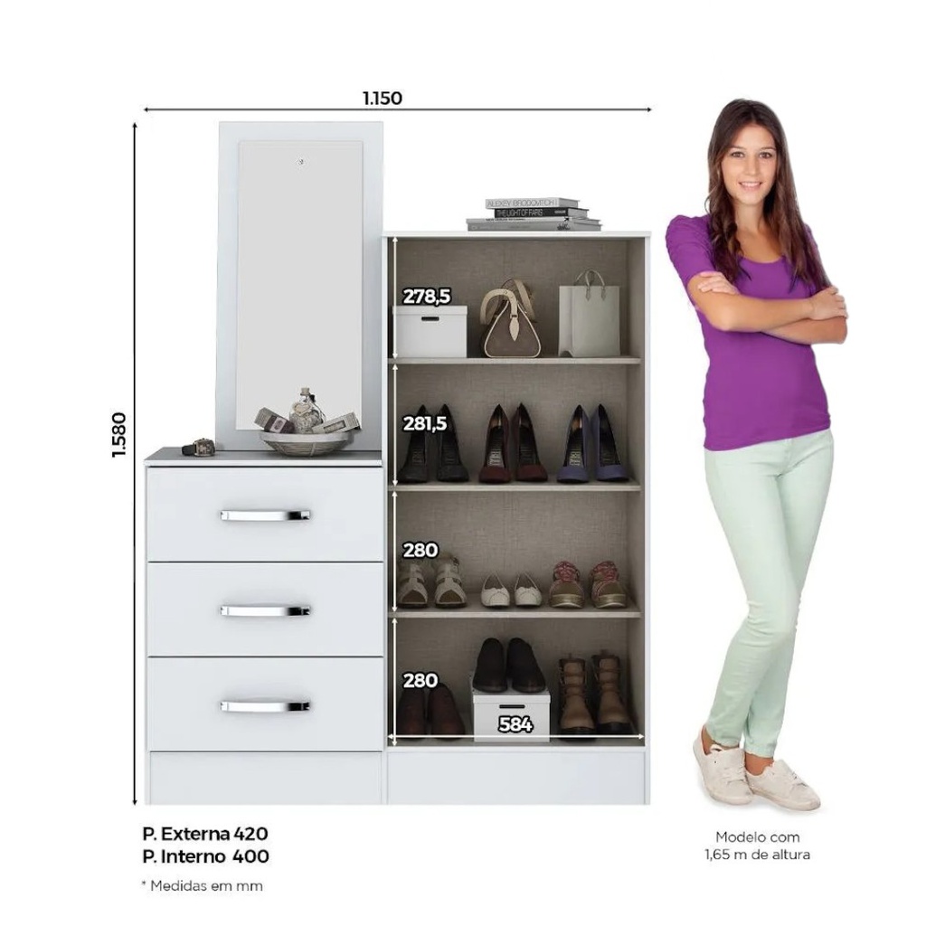COMODA HENN B700-10 2 PUERTAS BLANCO