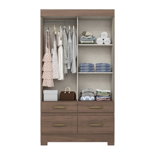 ROPERO HENN BE25-135 2 PUERTAS CORREDIZAS CASTAÑO/BLANCO