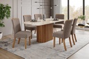 MESA SOLANA HENN SC84-127 1800MM C/VIDRIO NATURAL/BLANCO
