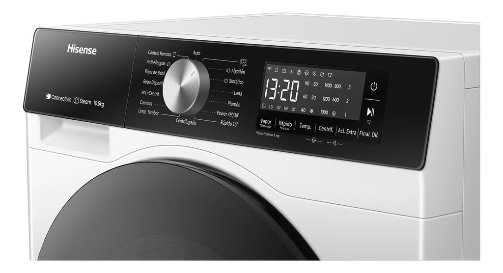 Lavarropas Inverter Hisense Wf3s1043bw Frontal 10 Kg Blanco