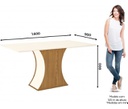 Mesa Henn Luiza Sc15-127 1.60 Natural/blanco