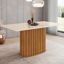 Mesa Henn Solana Sc67-127 1.60 M C/vidrio Natural/blanco