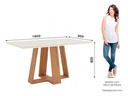 Mesa Henn Lins Sc94-127 1.60 M Recta S/vidrio Natural/blanco