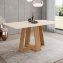 Mesa Henn Lins Sc94-127 1.60 M Recta S/vidrio Natural/blanco