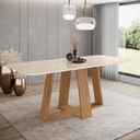 Mesa Henn Lins Sc96-127 2.00 M C/ Vidrio Natural/blanco