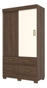 Ropero Henn Be25-135 2 Puertas Corredizas Castaño/blanco