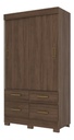 Ropero Henn Be25-135 2 Puertas Corredizas Castaño/blanco