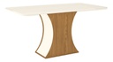 Mesa Henn Luiza Sc15-127 1.60 Con Vidrio Natural/blanco