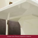 Mesa Henn Luiza Sc17-127 1.20 Con Vidrio Natural/blanco