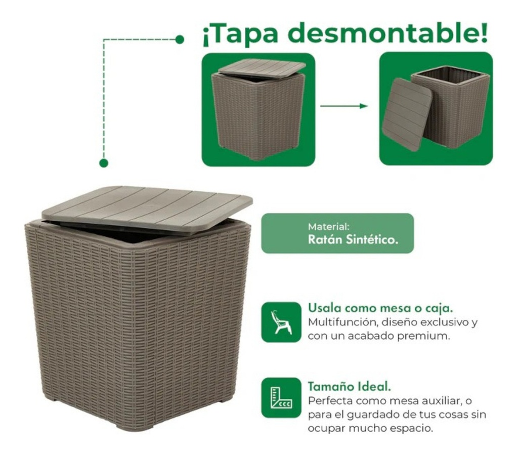 Mesa Garden Life Capri F433067 Rattan Grafito