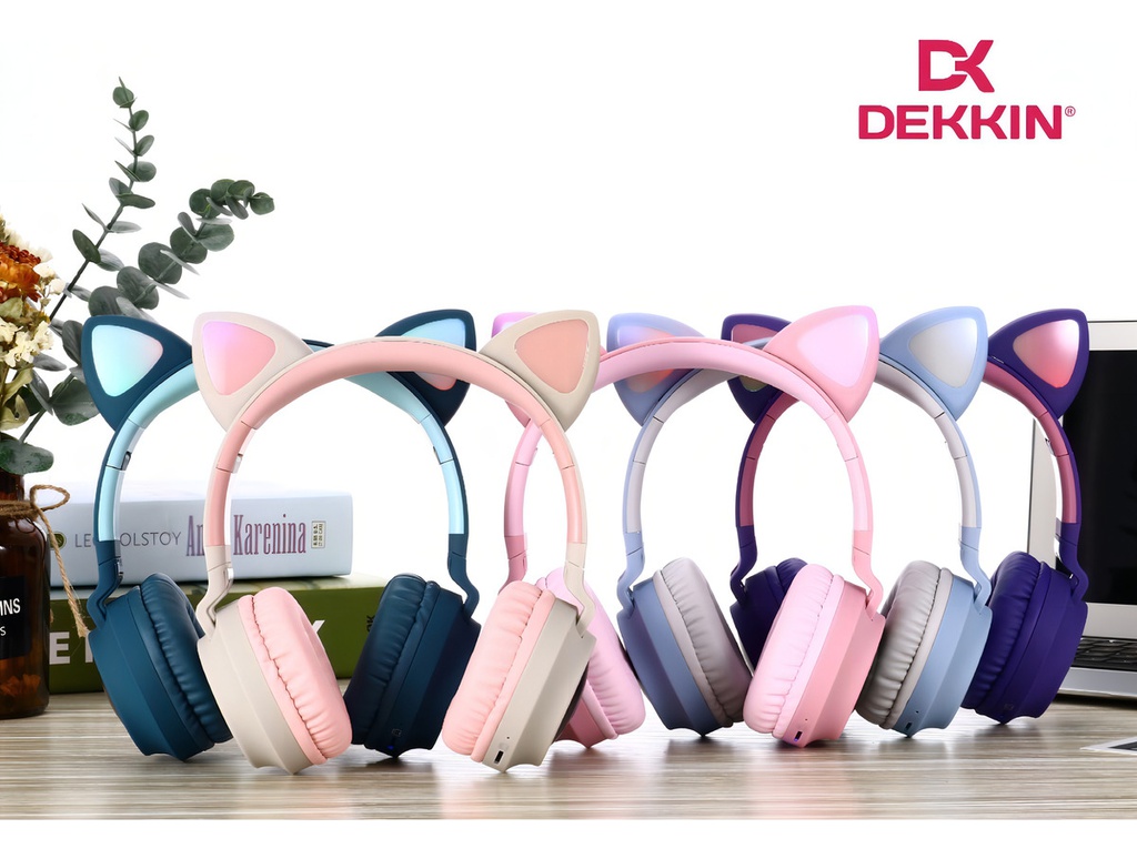 Auriculares Inalambricos Dekkin Bluetooth Vincha Orejas Gato