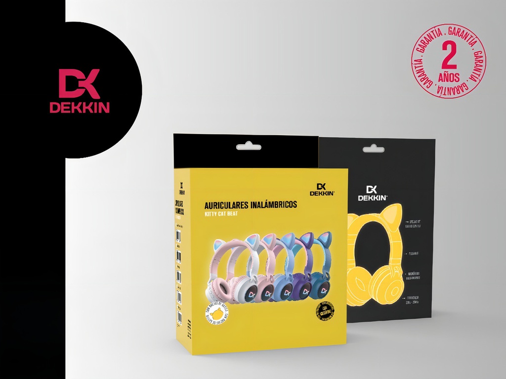 Auriculares Inalambricos Dekkin Bluetooth Vincha Orejas Gato