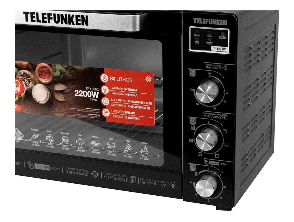 Horno Electrico Telefunken Tf-e850c 80 Litros
