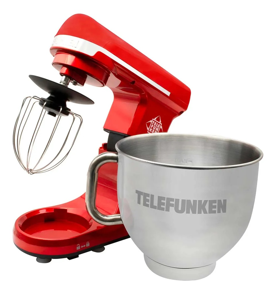 Batidora Telefunken Planetarium 1000 Roja Bowl Acero 5,7lts