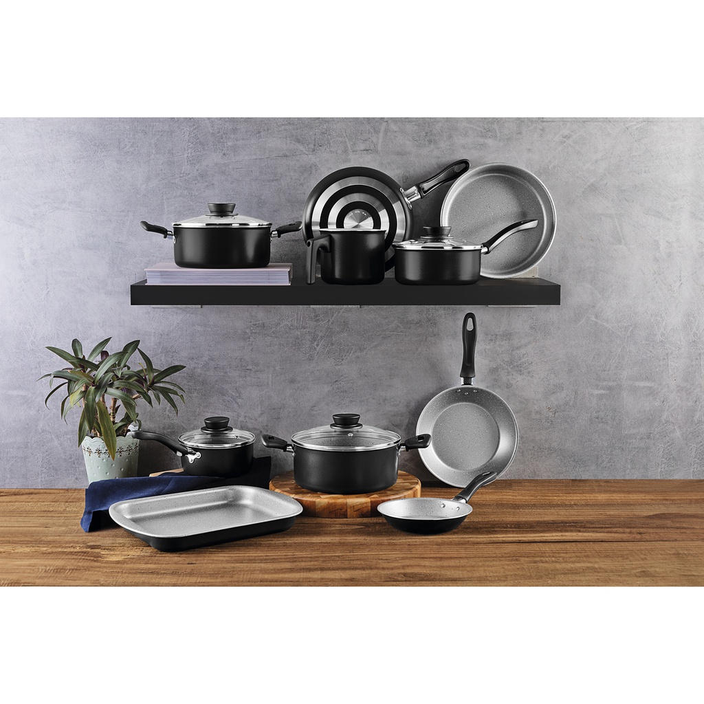 BATERIA DE COCINA TRAMONTINA LINZ 28299/007 10 PZAS GRAFITO
