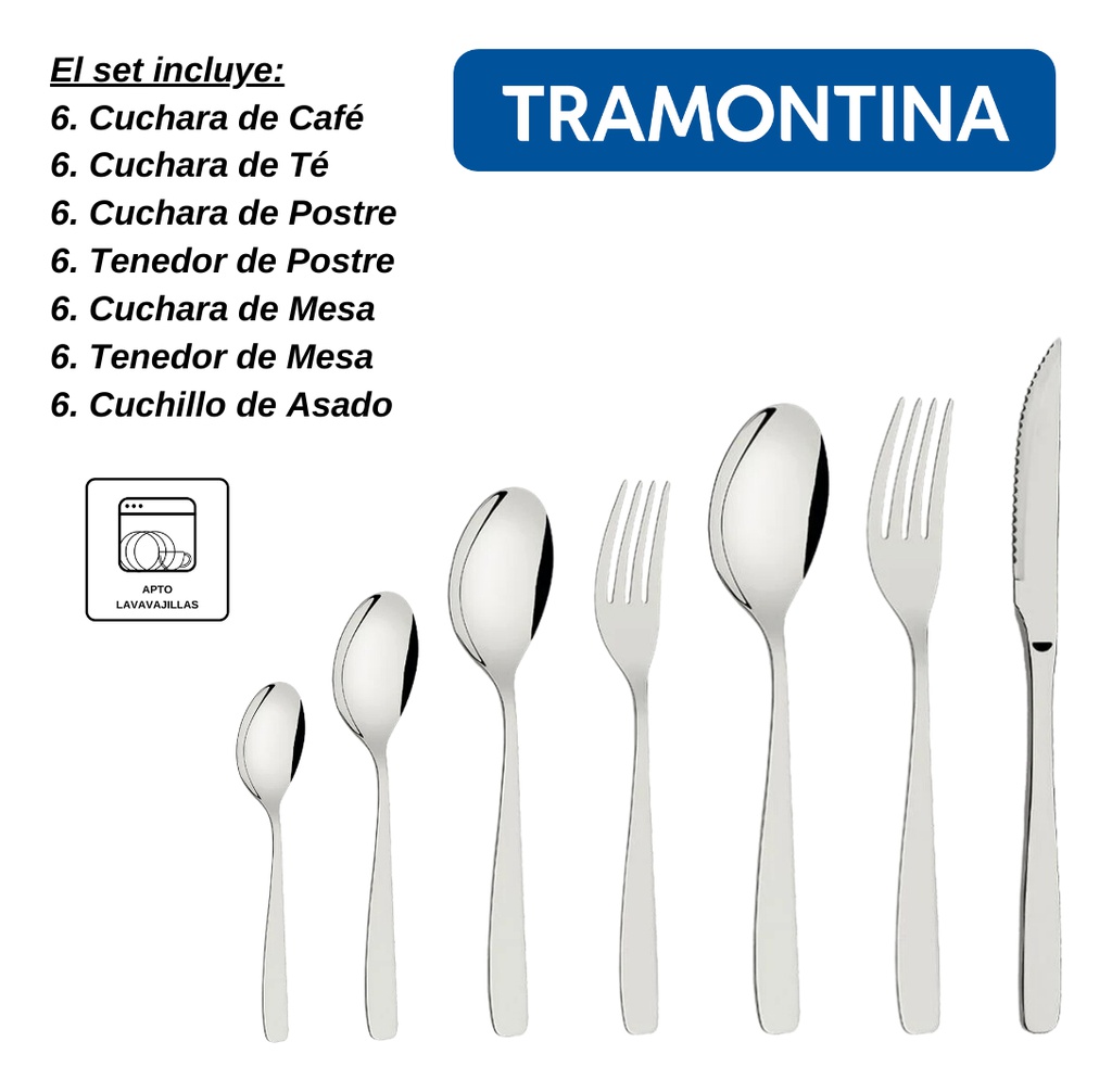 Juego De Cubiertos Tramontina Cosmos 66950/774 42 Pz