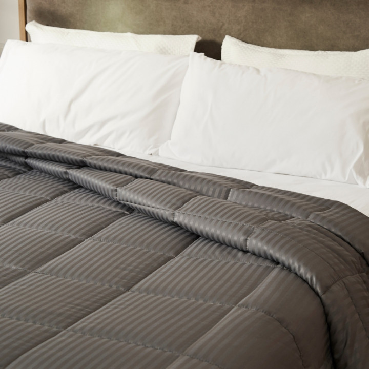 ACOLCHADO SIMIL PLUMON FULLBLANC PLUMAGE STRIPES QUEEN GRIS OSCURO 440