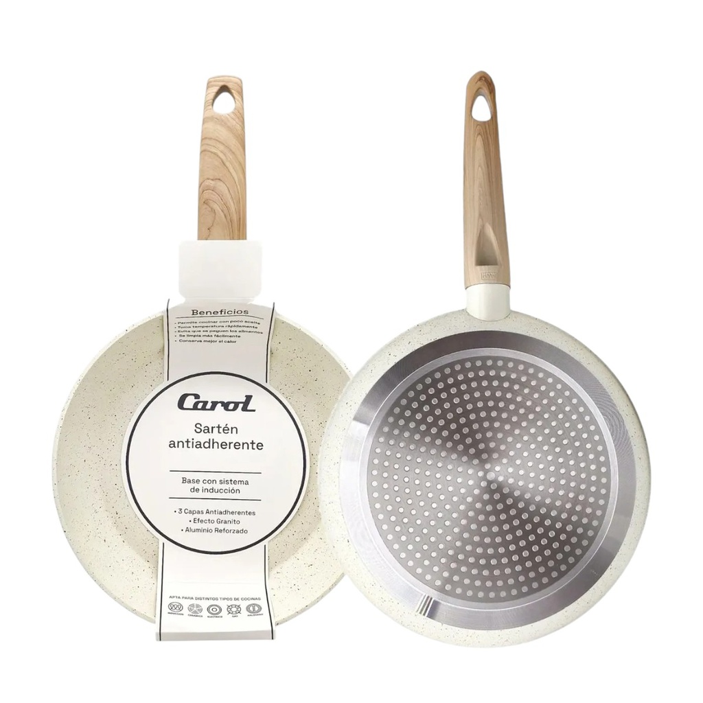 BATERIA DE COCINA CAROL 51630 3 PZAS INDUCCION BLANCO