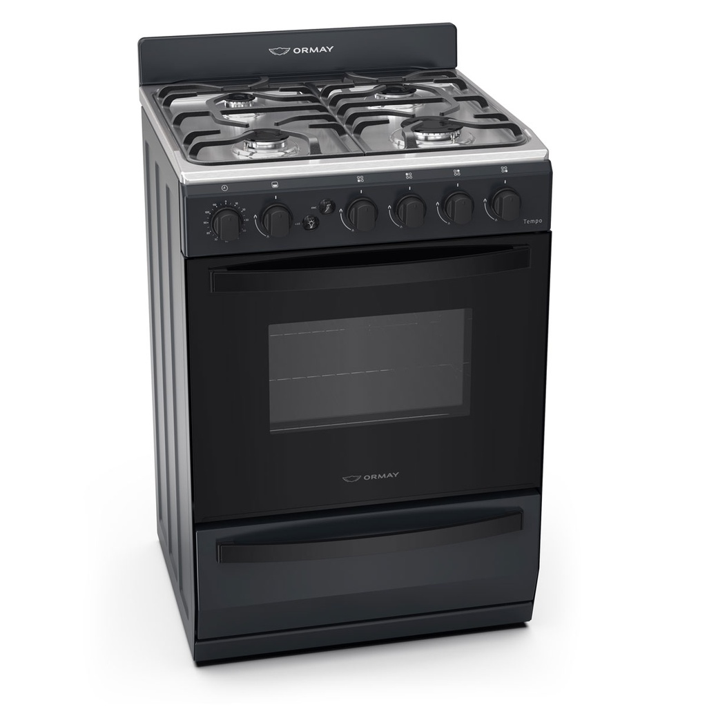 COCINA ORMAY A GAS TEMPO 2031 4H NEGRA