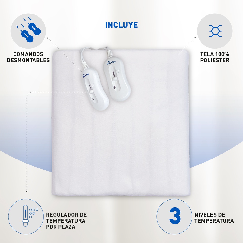 Manta Climatizador Silfab Mtd100 2 Plazas 3 Niveles