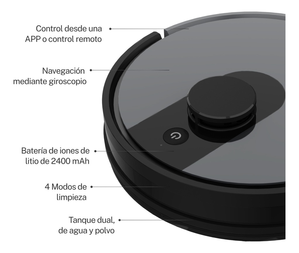 Aspiradora Robot Smart-tek Ava Pro Ii Color Negro
