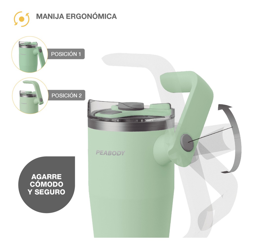 Vaso Térmico Mug Peabody Pe-mg950n 950 Ml. Doble