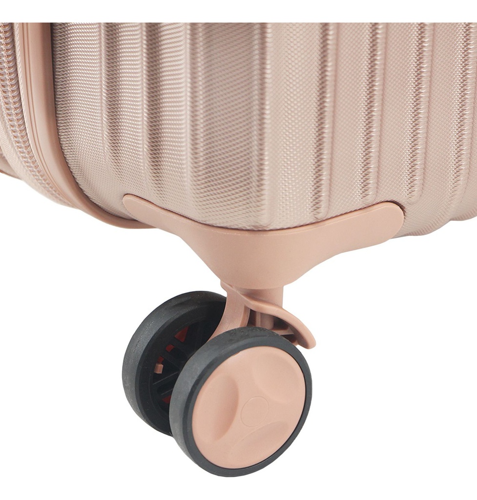 Valija Amayra 24 Mediana Abs 4 Ruedas 360 Oro Rosa Lisa