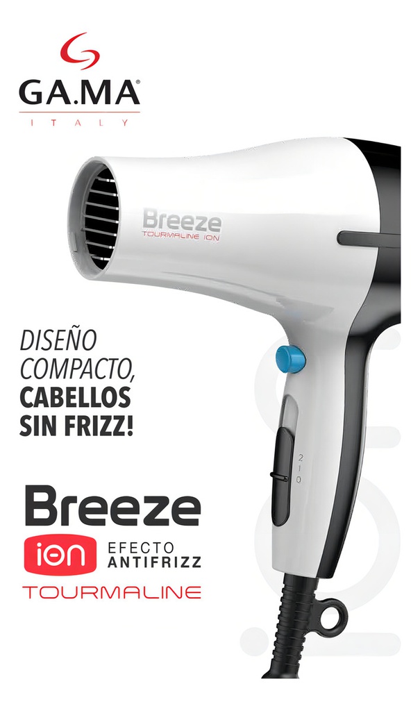 Gama Secador De Cabello Breeze Tourmaline Ion Blanco