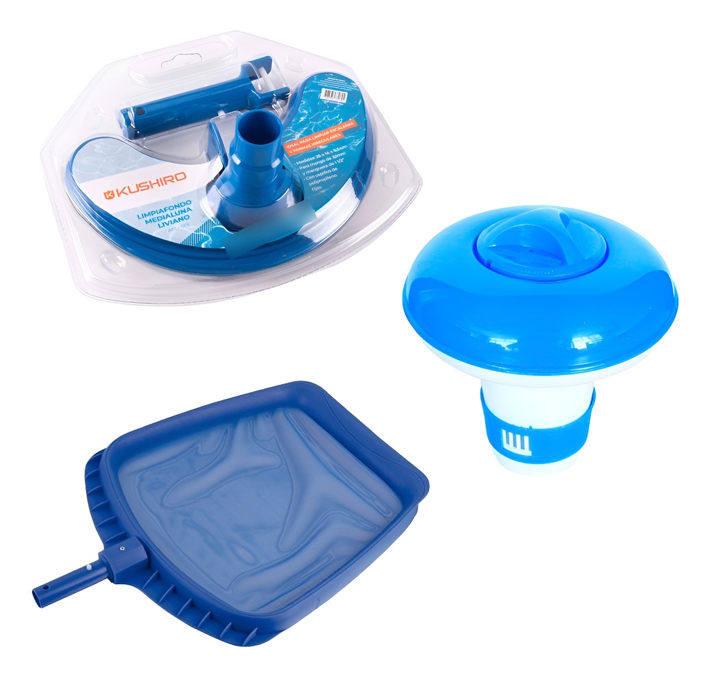 Kit Limpieza Para Pileta Kushiro Limpiafondo Boya Sacahojas