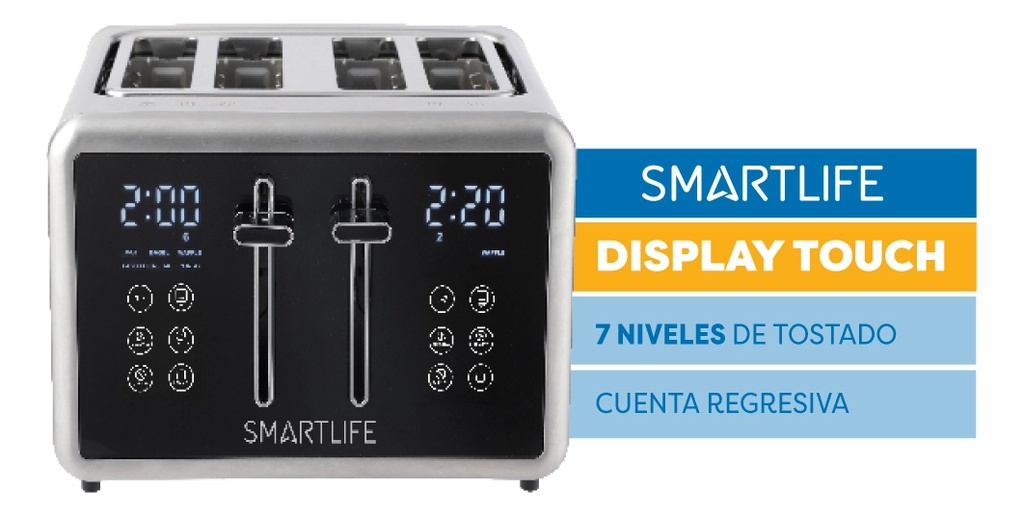 Tostadora Smartlife Sl-tod1520 Gris 4 Panes 1700w Gris