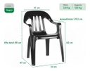 Silla Plástica Garden Life Pasadena Reforzada Negra Liso