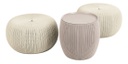 Set 2 Puff Mesa Ratona Keter Cozy Urban Con Almacenamiento Camel - Beige