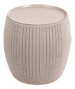 Set 2 Puff Mesa Ratona Keter Cozy Urban Con Almacenamiento Camel - Beige